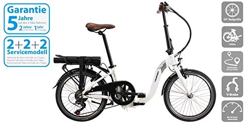 Elektrofahrräder : Blaupunkt Clara 390 | Falt-E-Bike, Tiefeinstieg, Klapprad, StVZO, 20 Zoll, leicht