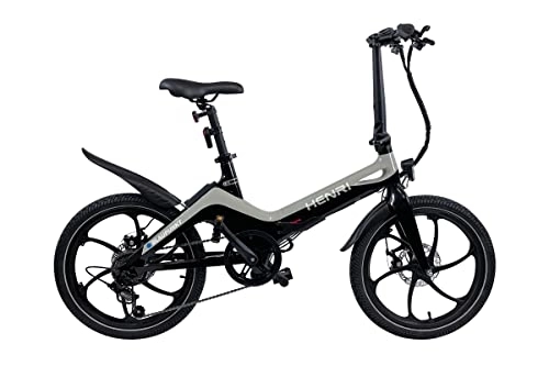 Elektrofahrräder : Blaupunkt Henri - 20 Zoll Design Falt-E-Bike, archatgrau / schwarz