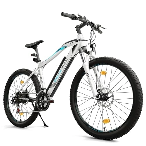 Elektrofahrräder : BLUEWHEEL E-Bike I Elektrofahrrad Pedelec für Herren I StVZO I Deutsche Qualitätsmarke | EU-konform E-Fahrrad | 250 W Hinterradmotor für 25 km / h | Urban I Elektrofahrrad mit App (BXB75 27, 5“ weiß)