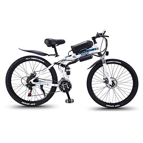 Elektrofahrräder : BREEZE 26''E-Bike für Erwachsene Elektrisches Mountainbike mit LED-Scheinwerfer Und 36V 13AH Lithium-Ionen Batterie 350W Elektro Fahrrad für Männer Frauen, A Blue White