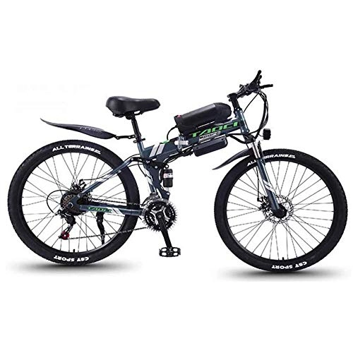Elektrofahrräder : BREEZE 26''E-Bike für Erwachsene Elektrisches Mountainbike mit LED-Scheinwerfer Und 36V 13AH Lithium-Ionen Batterie 350W Elektro Fahrrad für Männer Frauen, A Gray Green
