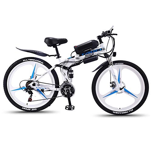 Elektrofahrräder : BREEZE 26''E-Bike für Erwachsene Elektrisches Mountainbike mit LED-Scheinwerfer Und 36V 13AH Lithium-Ionen Batterie 350W Elektro Fahrrad für Männer Frauen, B Blue White