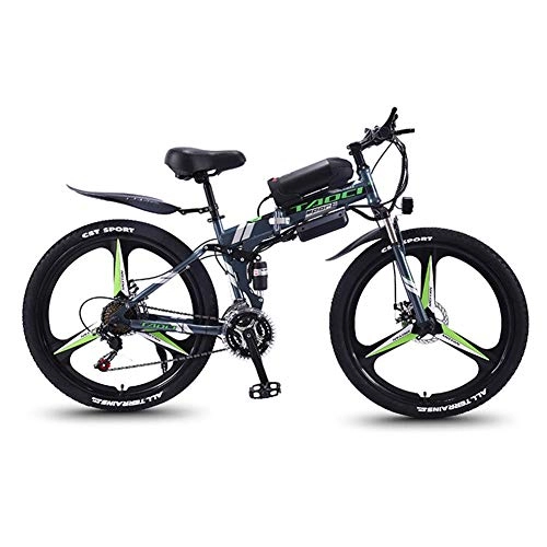 Elektrofahrräder : BREEZE 26''E-Bike für Erwachsene Elektrisches Mountainbike mit LED-Scheinwerfer Und 36V 13AH Lithium-Ionen Batterie 350W Elektro Fahrrad für Männer Frauen, B Gray Green