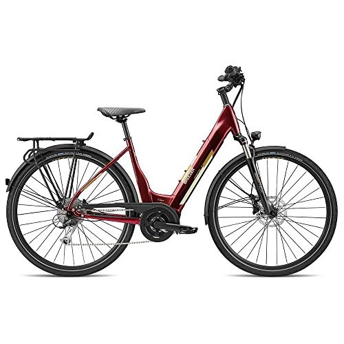 Elektrofahrräder : breezer E Bike Damen 700c Stadtrad Elektrofahrrad 28 Zoll Powertrip Evo 1.5+ LS (dunkelrot, 55 cm)