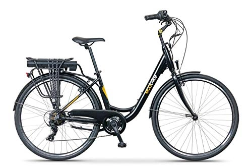 Elektrofahrräder : breluxx® ecobike Basic 28" Damenfahrrad Urban City E-Bike Elektrofahrrad Pedelec 36V, 250W 10.4Ah, 6 Gang Shimano Kettenschaltung, schwarz, Made in EU