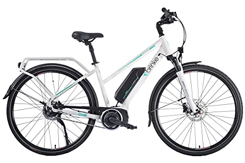 Elektrofahrräder : Brinke E-Bike Rushmore 2 Di2 White Motor Shimano 250 W, 36 V, 11, 6 Ah – Größe 50 – Weiß