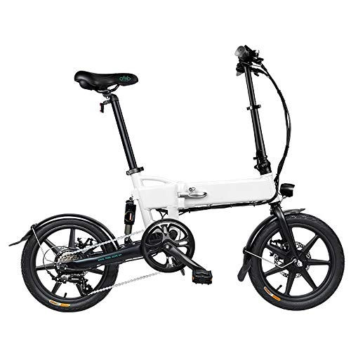 Elektrofahrräder : CARACHOME 16-Zoll-Klapp-Elektrofahrrad, 250-W-Motor 6-Gang-Schalt-Elektrofahrrad Mountainbike für das Pendeln im Freien