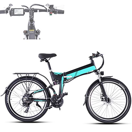 Elektrofahrräder : CARACHOME Elektrofahrrad, Fold Adult Elektro-Mountainbike 48V 500W 10.4AH Lithiumbatterie Ebike Elektrofahrrad für Mann & Frau