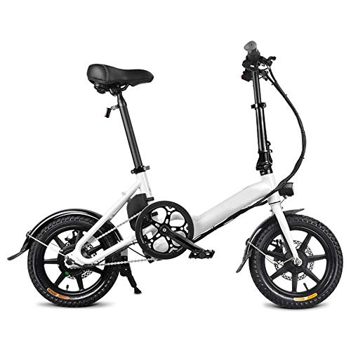 Elektrofahrräder : CARACHOME Zusammenklappbares Elektrofahrrad, 3 Fahrmodi Ebike 10.4AH 25 km / h 40 km Reichweite E-Bike 14-Zoll-Reifen-Elektrofahrrad, Weiß