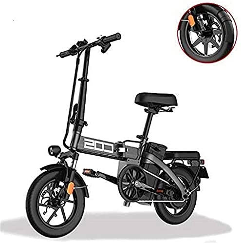 Elektrofahrräder : CASTOR Elektrofahrräder Faltendes elektrisches Fahrrad für Erwachsene, 14"Elektrische Fahrrad / Pendelbike mit 250w Motor, 48V 28.8Ah-Batterie, City Fahrrad max Geschwindigkeit 25 km / h, Scheibenbremse