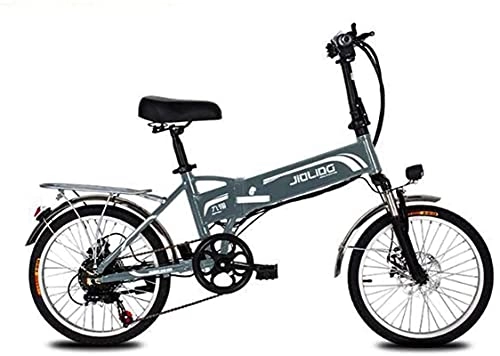 Elektrofahrräder : CCLLA 20-Zoll-Mountainbike für Erwachsene, 48-V-Lithiumbatterie, 350-W-Elektrofahrräder, faltbares 7-Gang-Elektrofahrrad aus Aluminiumlegierung in Luft- und Raumfahrtqualität (Farbe: Grau, Größe: