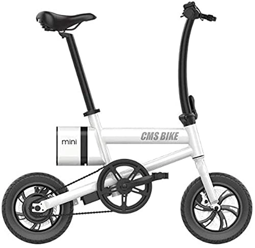 Elektrofahrräder : CCLLA Elektrofahrrad für Erwachsene 12-Fach zusammenklappbares Elektrofahrrad Höchstgeschwindigkeit 25 km / h mit 36 ​​V 6-Ah-Lithiumbatterie für das Radfahren im Freien (Farbe: Weiß)