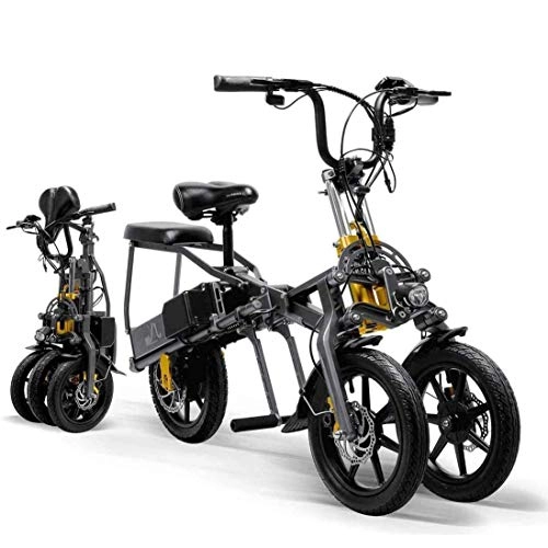 Elektrofahrräder : CHA Folding Elektro-Fahrrad 2 Batterien 350W Mountainbike 1 Sekunde High-End-Faltbare Dreirad für Frau / Mann, 36V