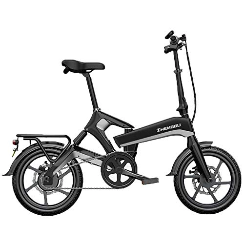 Elektrofahrräder : CHEER.COM Faltbares E-Bike 16-Zoll-Rad Mountain Lightweight Ebike 48-V-Lithiumbatterie Elektrisches E-Bike-Motorrad Aus Aluminiumlegierung Tragbar Wasserdicht Für Erwachsene, Black
