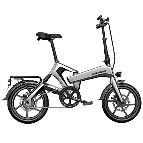 Elektrofahrräder : CHEER.COM Faltbares E-Bike 16-Zoll-Rad Mountain Lightweight Ebike 48-V-Lithiumbatterie Elektrisches E-Bike-Motorrad Aus Aluminiumlegierung Tragbar Wasserdicht Für Erwachsene, Grey