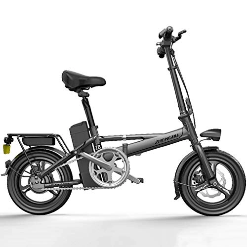 Elektrofahrräder : CHEER.COM Folding Lightweight Electric Bike 400W Hochleistungs-Heckantriebsmotor Servounterstützung Aluminium-Elektrofahrrad Max. Geschwindigkeit Bis Zu 32 Km / H, Grey-100to220KM