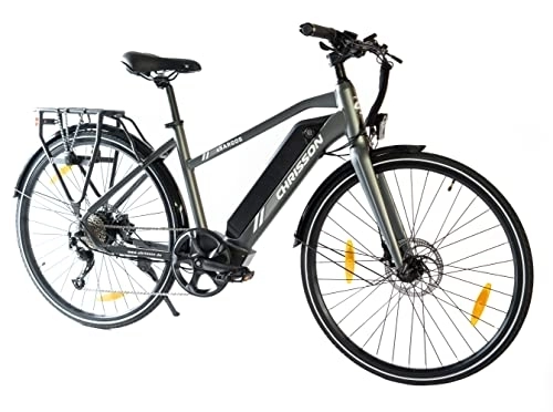 Elektrofahrräder : CHRISSON 28 Zoll E-Bike eTREKKING Bike eSARGOS Lady mit 9G Shimano 14Ah Samsung Dark grau matt