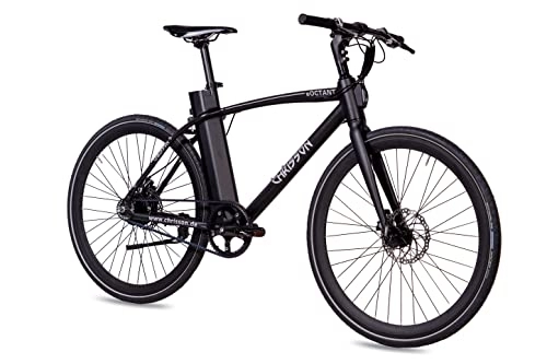 Elektrofahrräder : CHRISSON 28 Zoll E-Bike URBANRAD eOCTANT Riemenantrieb Vorbau-Display Torque-Sensor 10, 2Ah Samsung schwarz matt