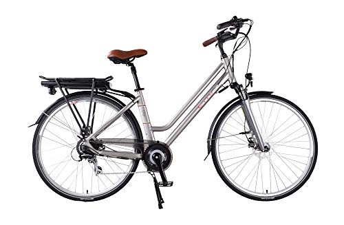 Elektrofahrräder : CILO Lago Comfort E-Bike Elektrofahrrad Pedelec Damen 28" 46 cm Silber Modell 2019