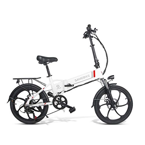 Elektrofahrräder : CIOLER E-Bike, zusammenklappbar, 20 Zoll, E-Mountain 2019 mit abnehmbaren Lithium-Ionen-Akkus 350 W, 48 V, 8 Ah, hohe Schlagfestigkeit und 7 Geschwindigkeitsstufen, Uni, 5227