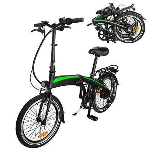 Elektrofahrräder : City E-Bike Citybike 20-Zoll-Reifen für elektrische Citybikes Klappfahrrad mit 5-Gang-Regler Geeignet für Erwachsene Männer und Frauen