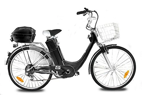 Elektrofahrräder : City Fahrrad Elektro Fahrrad E-Bike 36V Elektroantrieb 250W E-GO!City-1 26" Schwarz