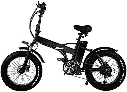 Elektrofahrräder : CLOTHES Elektrisches Mountainbike, Elektro-Fahrrad Compact Folding Lithium-Batterie Fahrrad-Reiten Fitness Commuting Transport Doppel-Scheibenbremse, Fahrrad (Color : Black)