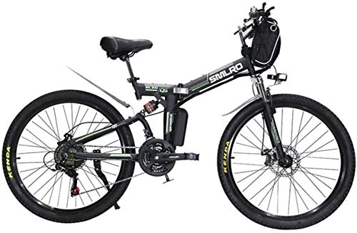 Elektrofahrräder : CLOTHES Elektrisches Mountainbike, Elektro-Fahrrad Ebikes Folding Ebike for Erwachsene, 26inch Electric Mountain Bike City E-Bike, leicht Fahrrad for Teens Männer Frauen, Fahrrad (Color : Black)