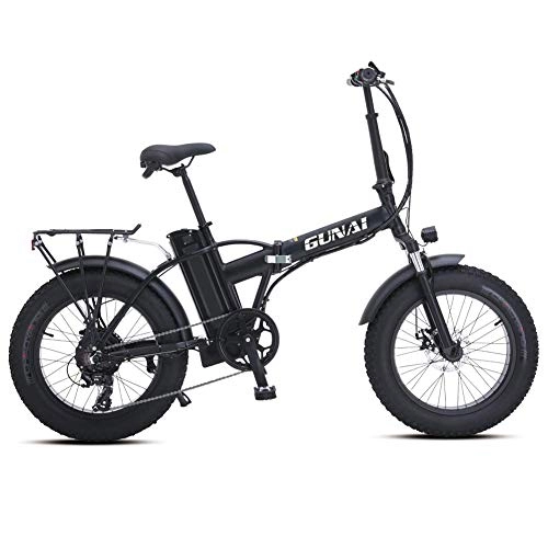 Elektrofahrräder : CNRRT Berg Schnee Elektro-Fahrrad Elektro-Fahrrad Rennrad 20-Zoll-Reifen fett Geschwindigkeit mechanisches Scheibenbremssystem 7 (schwarz)