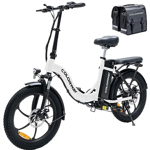 Elektrofahrräder : COLORWAY E-Bike Elektrofahrrad 20 Zoll x 3 Fat Tire Faltrad, 250 W / 36 V / 15 Ah Akku, Variable Geschwindigkeit, Elektrofahrrad, Citybike für Männer und Frauen, für Erwachsene
