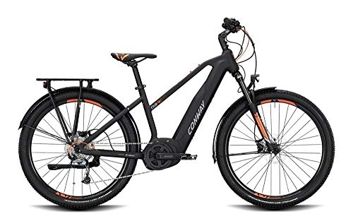 Elektrofahrräder : ConWay Cairon C 227 SE Damen E-Bike 500Wh E-Mountainbike Elektrofahrrad Black matt / orange 2020 RH 42 cm / 27, 5 Zoll
