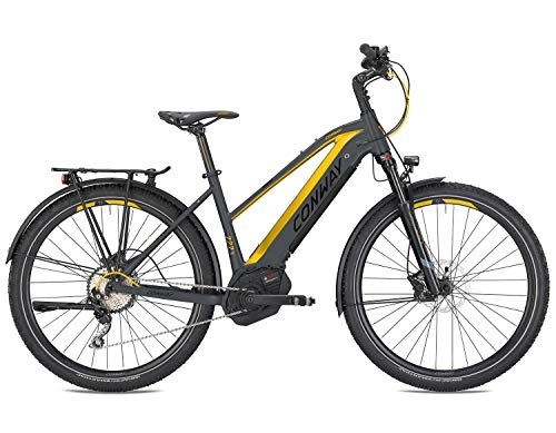 Elektrofahrräder : Conway EMC 727 Powertube E-Bike 27, 5", Mod. 2019 Mountainbike, MTB Pedelec, Schwarz-Orange (M / 48cm)