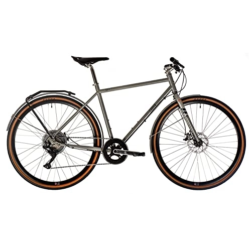 Elektrofahrräder : Cooper CG-7E (E-Bike mit 7-Gang-Microshift-Schaltwerk, Brooks-Sattel, Zehus Bike Gen2 Heckmotor, Rekuperation, Rahmenhöhe 52cm) Farbe: Silber