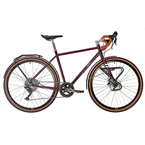 Elektrofahrräder : Cooper CR-7E (E-Bike mit 7-Gang-Microshift-Schaltwerk, Brooks-Sattel, Zehus Bike Gen2 Heckmotor, Rekuperation, Rahmenhöhe 52cm) Farbe: Lila