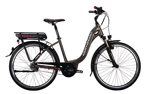 Elektrofahrräder : Corratec E-Power 26 City Active 8s Coaster 400 Fahrrad, Grau / Braun matt / Silber / Dunkel Rot, 44