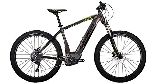 Elektrofahrräder : Corratec E-Power X Vert 650B Plus Y Herren E-Bike 500Wh E-Mountainbike Grau Braun Matt / Neongelb / Schwarz Glanz RH 44