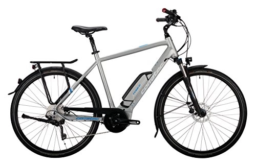 Elektrofahrräder : Corratec Herren E-Power 28 Urban Active 10s Gent Fahrrad, Silber / Matt / Weiß / Process Blau, 51