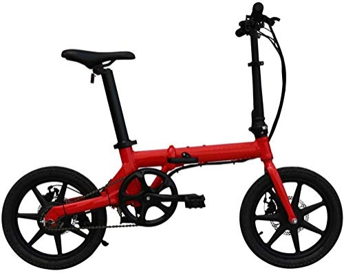 Elektrofahrräder : COUYY Elektrische Fahrräder für Erwachsene mit Stoßdämpfer, Urban Commuter Folding Elektro-Bike für Sport im Freien Radfahren Training und Pendel, Rot