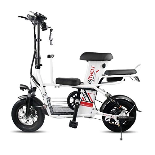 Elektrofahrräder : Creing Erwachsene Elektrisches Fahrrad Faltendes Tragbares Pedelec E-Bike 30 KM / h E-Fahrrad Mit Hilfsmotor, White