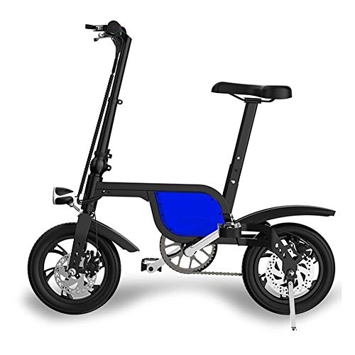 Elektrofahrräder : CYC E-Bike Elektrofahrrad 12 Zoll Klapprad Mittelmotor 250w 6 Ah 36v Sitzrohrakku 25 Km / H Scheibenbremsen 3 Fahrmodi Hochfestem Stoßdämpfung Citybike Geeignet für Männer Und Frauen, Blau
