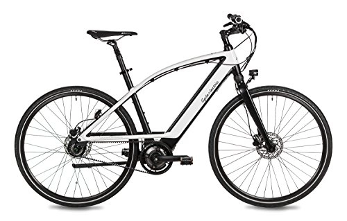Elektrofahrräder : Cycle Electric Elektrofahrrad, E-Bike "MILOS", 36V 250W Mittelmotor, Shimano Nexus 8-Gang Nabenschaltung, Vollfederung, Zahnriemenantrieb, One Size, schwarz / wei