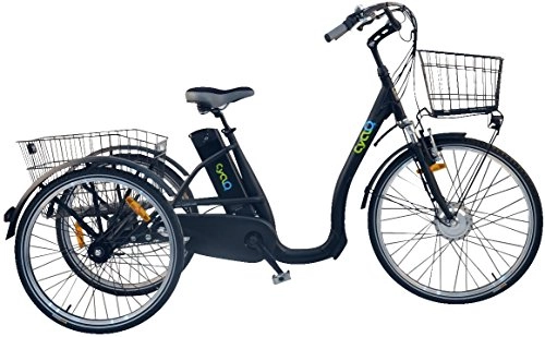 Elektrofahrräder : Cyclo2 26 Zoll Elektro Dreirad Comfort26 3-Gang, Farbe:schwarz, Batteriekapazität:36V Akku mit 10Ah (360 Wh)
