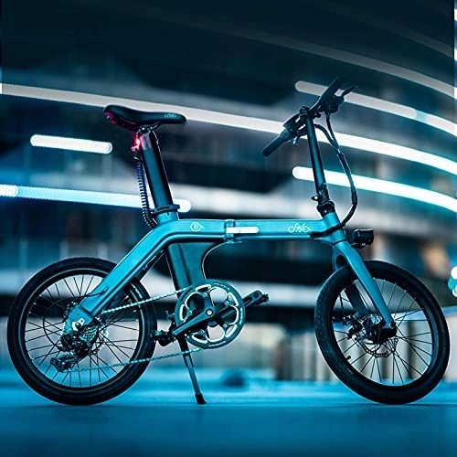 Elektrofahrräder : D11 Faltbares Elektrofahrrad, 20" E-Bike 17, 5 kg Aluminiumlegierung in Luftfahrtqualität Mode Tragbar Elektrisches Klappfahrrad, Ausdauer 100KM 36V 11, 6Ah Blau für langes Reiten und Mountainbiken