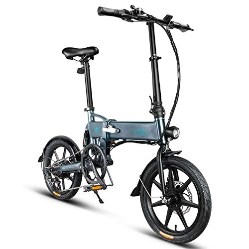 Elektrofahrräder : D2S Elektrofahrrad 16 Zoll (36 cm) 36 V 7, 8 Ah 250 W Moped klappbar (Grau)