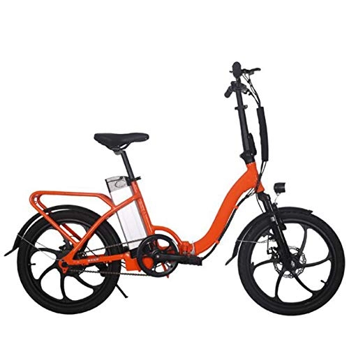 Elektrofahrräder : Damen faltbares Elektrofahrrad, 20 Zoll Unisex Elektrofahrrad Mit 36V austauschbarem Akku 250W bürstenloser Motor Rahmen aus Aluminiumlegierung (orange)