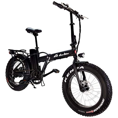 Elektrofahrräder : DAS.BIKE Elektro Fat Bike 20" Ebike Pedelec 7-Gang Shimanoschaltung mit Breiten Reifen (Metallic Schwarz)