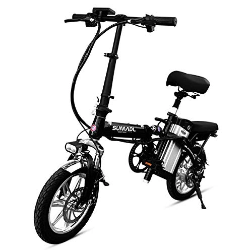 Elektrofahrräder : Daxiong 14-Zoll-Elektro-Klappfahrrad Tragbares kleines ultraleichtes Roller-Generations-Fahrschatz-Erwachsenen-Kleinbatterie-Fahrrad, 80km