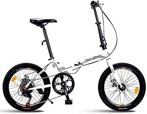 Elektrofahrräder : DDL Fahrrad Erwachsene Bikes Folding, 20" 7-Gang-Scheibenbremse Mini Faltbare Fahrrad, High-Carbon Stahl leichte, tragbare Verstärkter Rahmen Pendler Fahrrad, Rot elektrische Faltrad