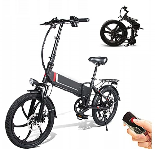 Elektrofahrräder : Delgeo 20 Zoll Zusammen klappbares Elektrofahrrad Faltbares Elektrisches Fahrrad 350W 48V 10.4Ah, Elektrofahrrad Mountainbike E-Bike Scooter 7-Gang Schalthebel, Smartphone-Halter