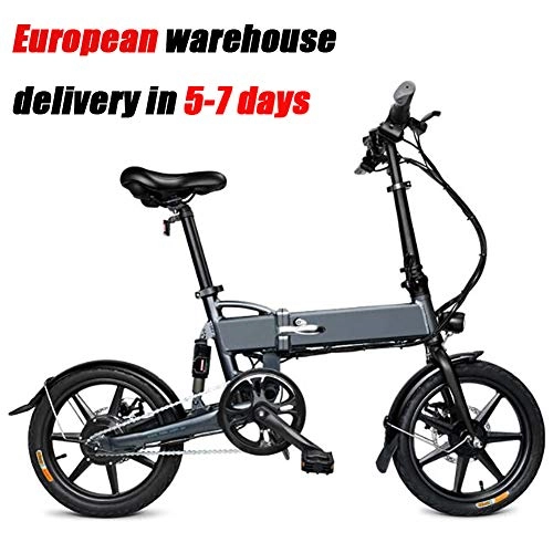 Elektrofahrräder : Deliya Elektro-Fahrräder, Klapp Elektro-Fahrräder für Erwachsene 250W 36V, 16-Zoll-Reifen mit LCD-Display und leicht, geeignet für Männer, Frauen, städtische Pendler